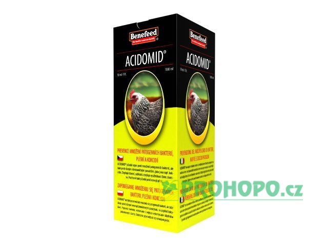 Acidomid D drůbež 1l - prevence množení patogenních bakterií, plísní a kokcidií