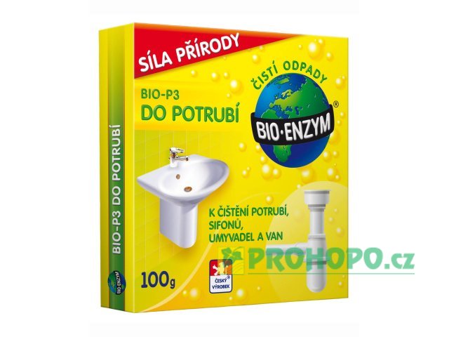 BIO-P3 do potrubí 100g - biologický přípravek k zprůchodnění ucpaného potrubí
