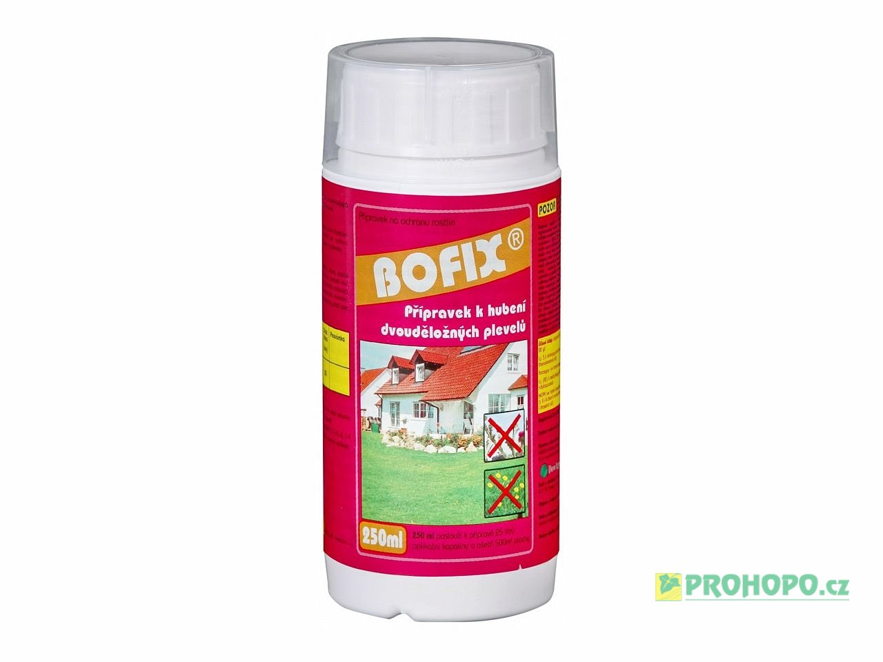 Bofix 250ml - trojkombinace účinných látek k hubení dvouděložných plevelů v trávnících