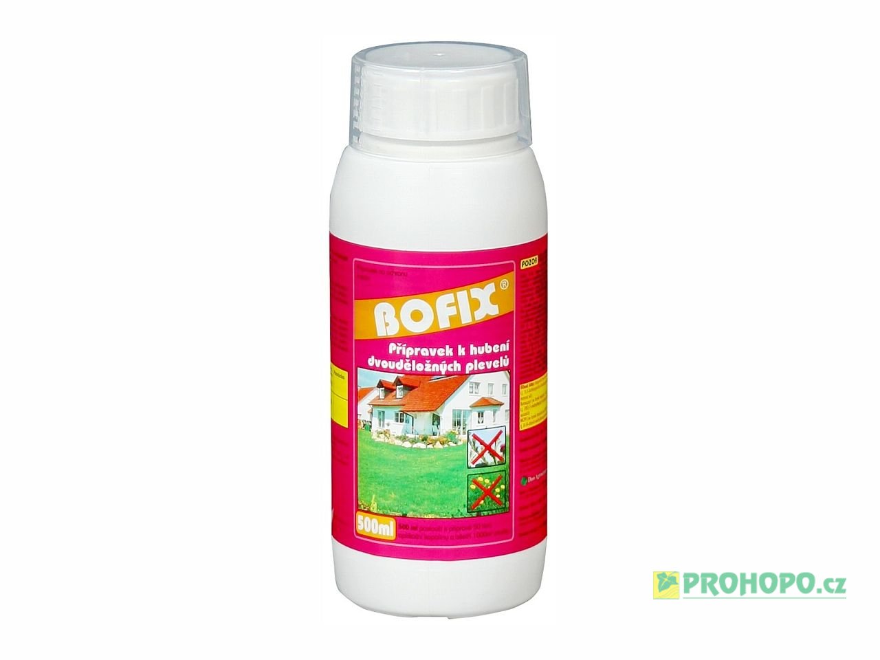 Bofix 500ml - trojkombinace účinných látek k hubení dvouděložných plevelů v trávnících