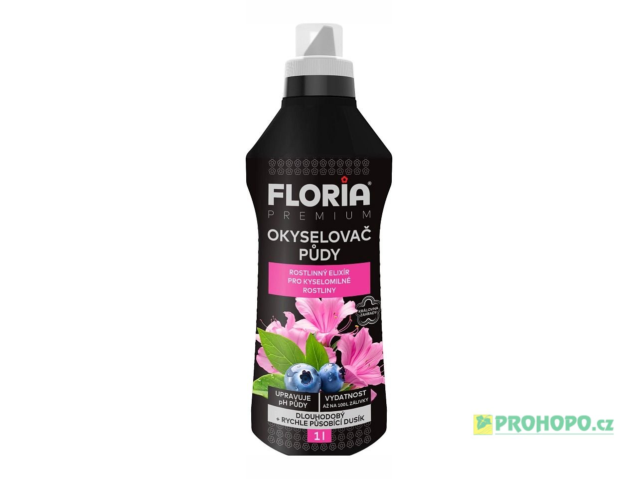 FLORIA Okyselovač půdy 1l -  rostlinný elixír pro kyselomilné rostliny upravující pH půdy