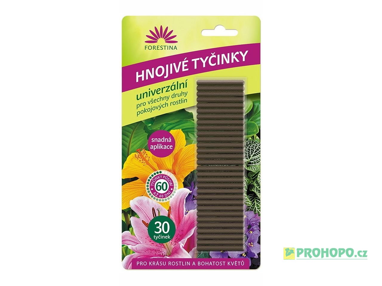 FORESTINA hnojivé tyčinky 30ks. - univerzální hnojivo pro všechny druhy pokojových rostlin