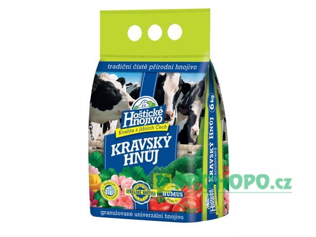 FORESTINA Hoštické Hnojivo Kravský hnůj sáček 6kg - obohacuje půdu o humus