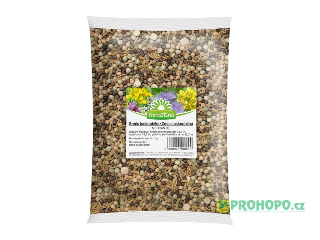 FORESTINA Semínko Směs luskoobilní 1kg - merkantil pro zelené hnojení