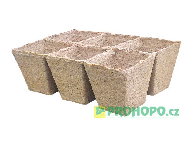 Jiffy Rašelinový sadbovač 6 květináčů 8x8cm - pro snadné, rychlé a zdravé předpěstování rostlin