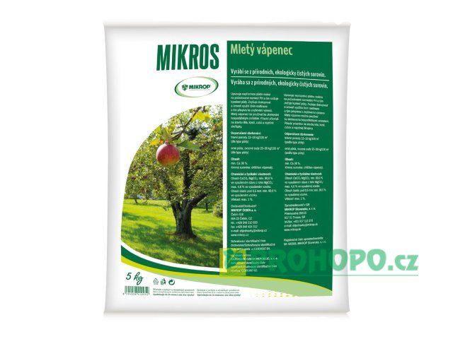 MIKROP Mletý vápenec 5kg - pro doplnění Ca