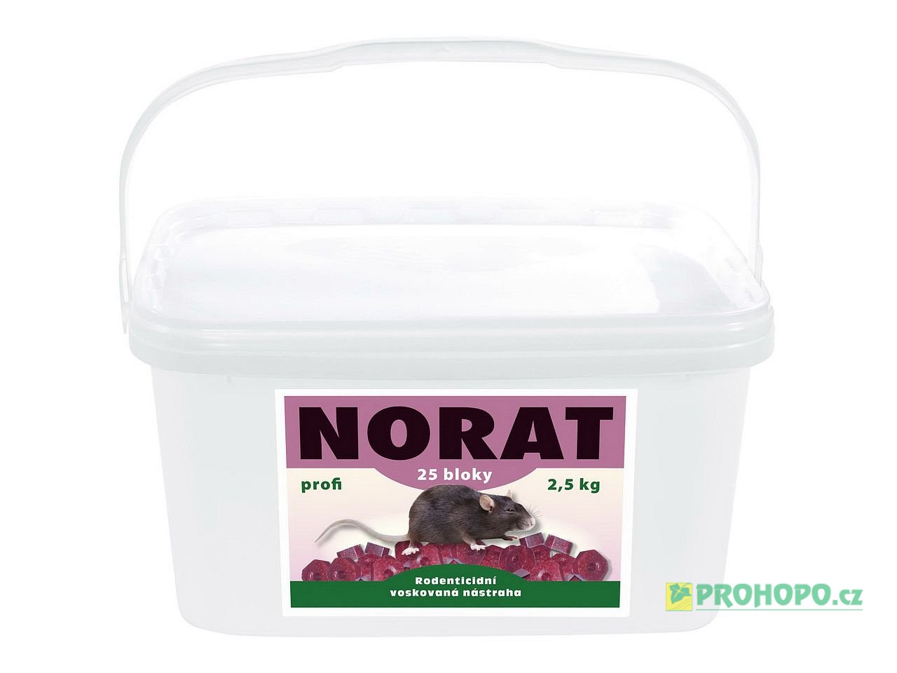 Norat 25 Bloky 2,5kg profi - parafínová deratizační nástraha do extrémě vlhkého prostředí