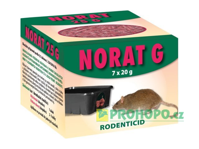 Norat 25 G 7x20g - granulovaná deratizační nástraha do suchého prostředí