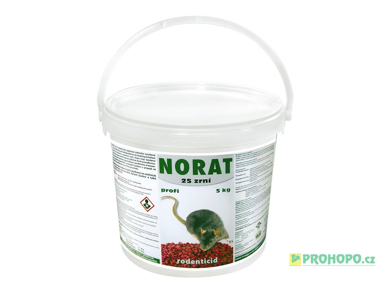 Norat 25 Zrní 5kg profi - pšeničná deratizační nástraha do suchého i vlhkého prostředí