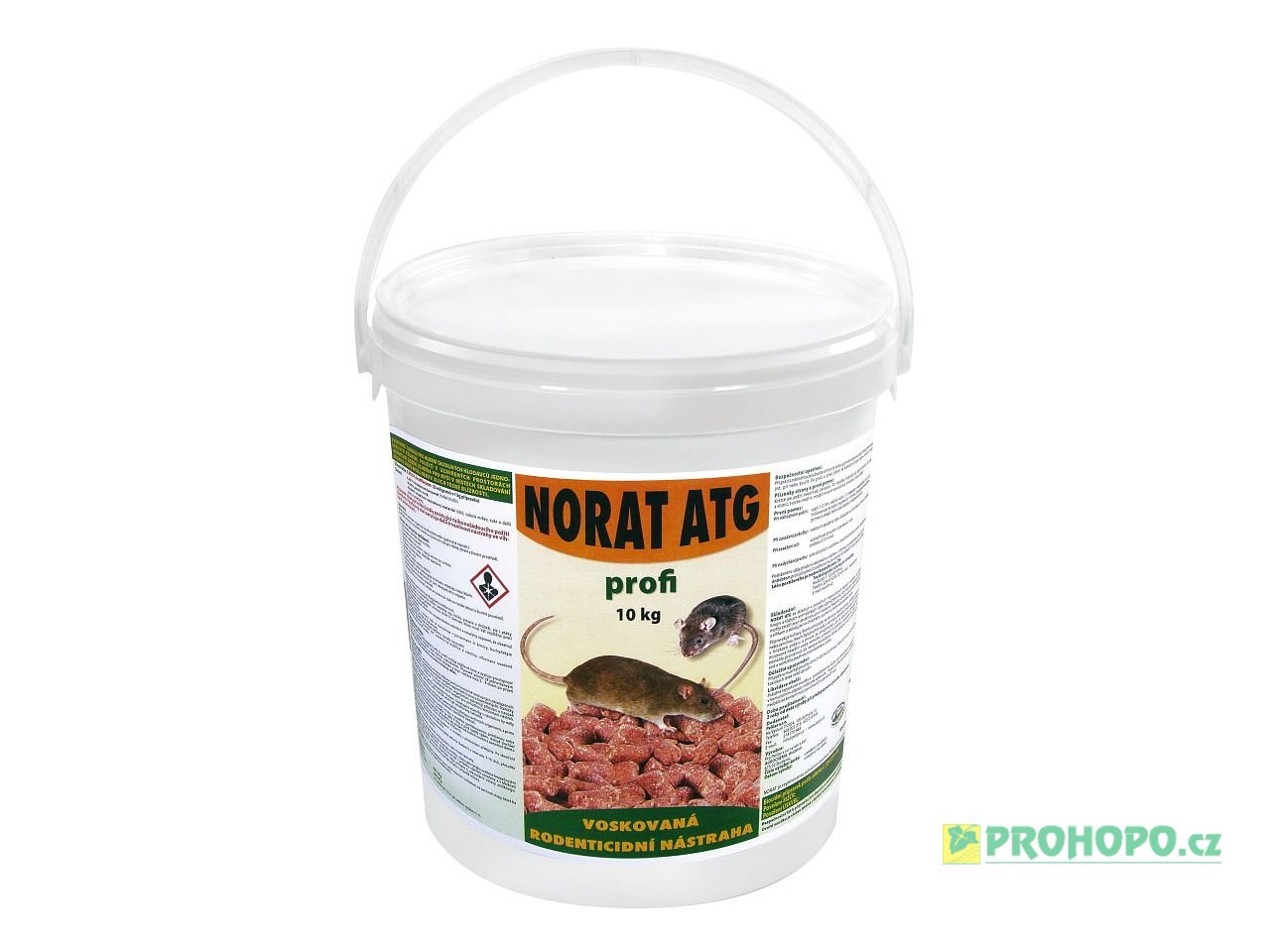 Norat ATG 10kg profi - granulovaná parafínová deratizační nástraha do vlhkého prostředí