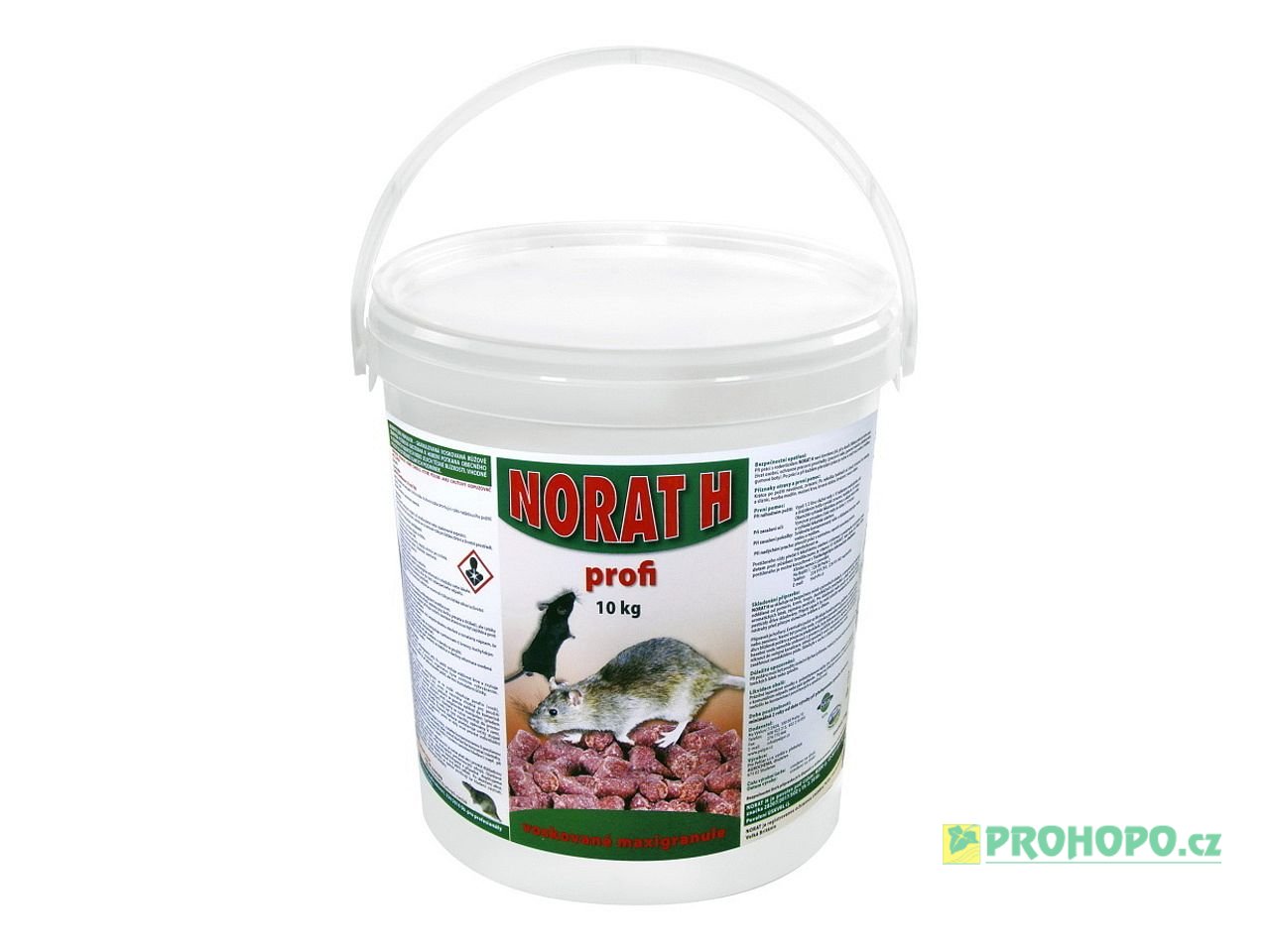 Norat H 10kg profi - granulovaná parafínová deratizační nástraha do extrémě vlhkého prostředí