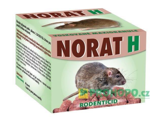 Norat H 2x60g - granulovaná parafínová deratizační nástraha do extrémě vlhkého prostředí