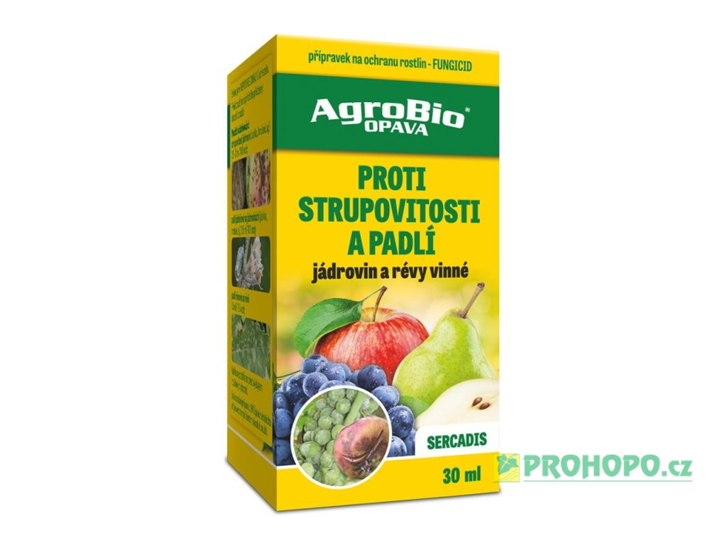 Sercadis 30ml - proti strupovitosti na jádrovinách, padlí jabloňovému a révovému