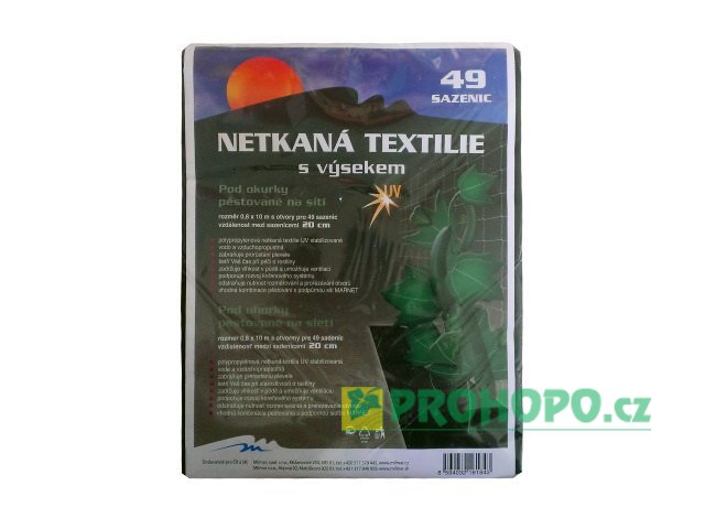 Textilie netkaná černá s výsekem 0,8x10m (45g/m2) pro výsadbu okurek na síti