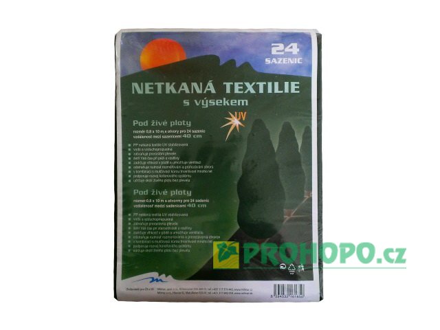 Textilie netkaná černá s výsekem 0,8x10m (45g/m2) pro výsadbu živých plotů