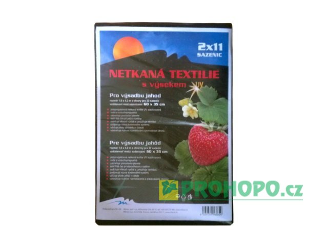 Textilie netkaná černá s výsekem 1,6x4,2m (45g/m2) pro výsadbu jahod